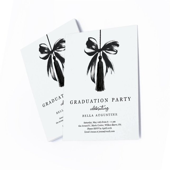 Bow Graduation Invitation Girl High School College (Creator Uploaded)