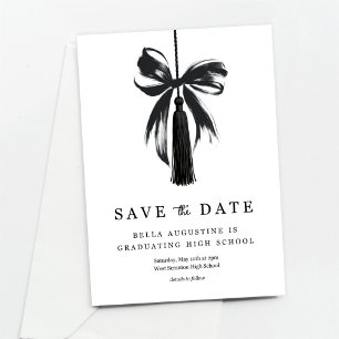 Bow Graduation Save the Date High School College Invitation