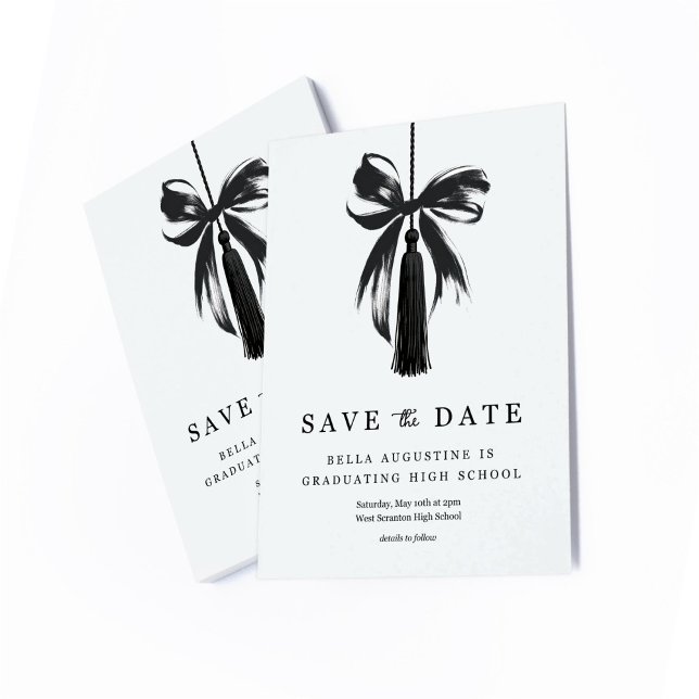 Bow Graduation Save the Date Insert Card (Creator Uploaded)