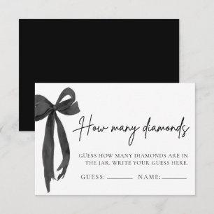 Bow Guess How Many Diamonds Bridal Shower Game Invitation