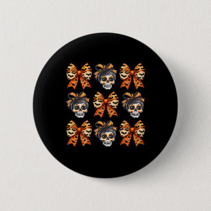 Bow Halloween Spooky Season Skeleton Cute Women 6 Cm Round Badge