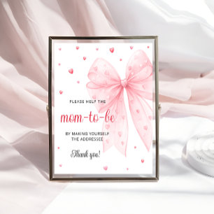 Bow Help the Busy Mum-to-Be Address an Envelope Poster