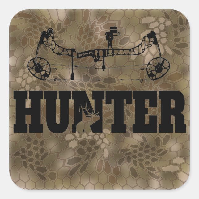Bow Hunter Kryptek Square Sticker (Front)