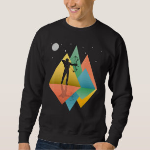 Bow Hunter Mountains Retro Pop Art Sweatshirt