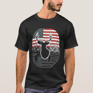 Bow Hunting American Flag Hunting   T-Shirt