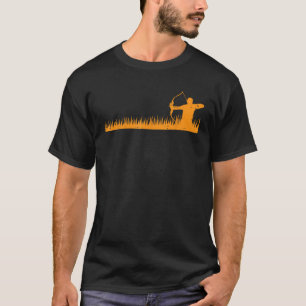 Bow Hunting Archer In Grass Archery Hunter Men Wom T-Shirt