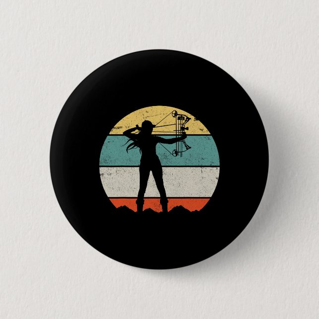 Bow Hunting Archery  6 Cm Round Badge (Front)