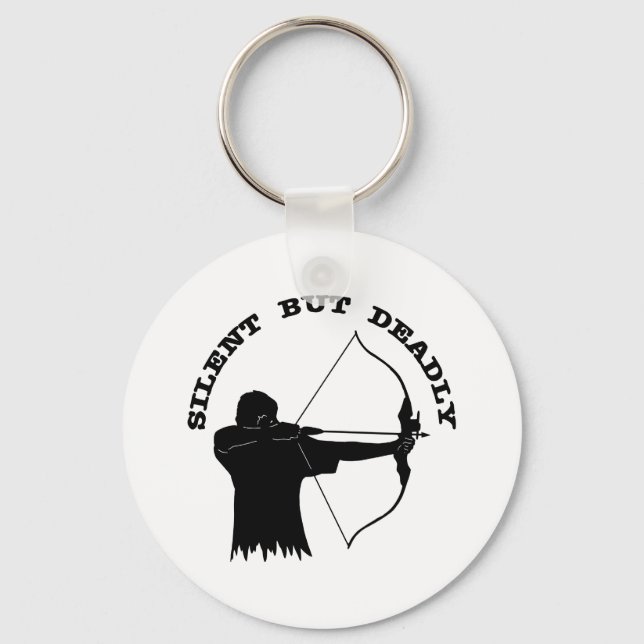 Bow Hunting Archery Silent But Deadly Key Ring (Front)