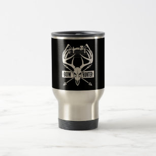Bow Hunting Deer Skull Compound Bow Archery Gift Travel Mug