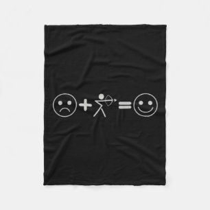 Bow Hunting - Sad Face Archery Happy Face Fleece Blanket