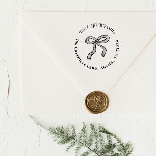 Bow Illustration Return Address Self-inking Stamp