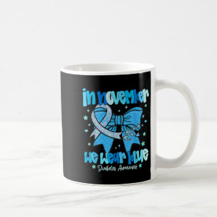 Bow In November We Wear Blue For Diabetes Awarenes Coffee Mug