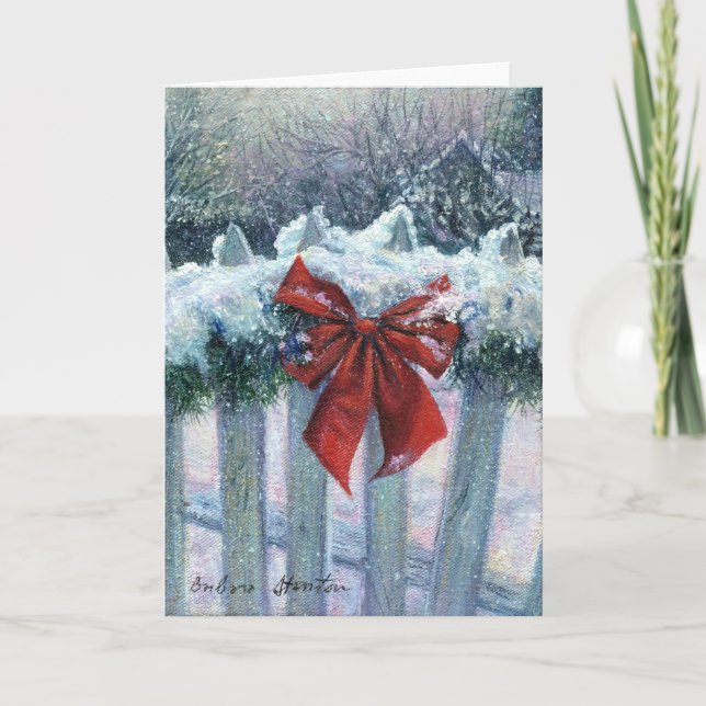 "Bow In the Snow" Blank Note Card (Front)