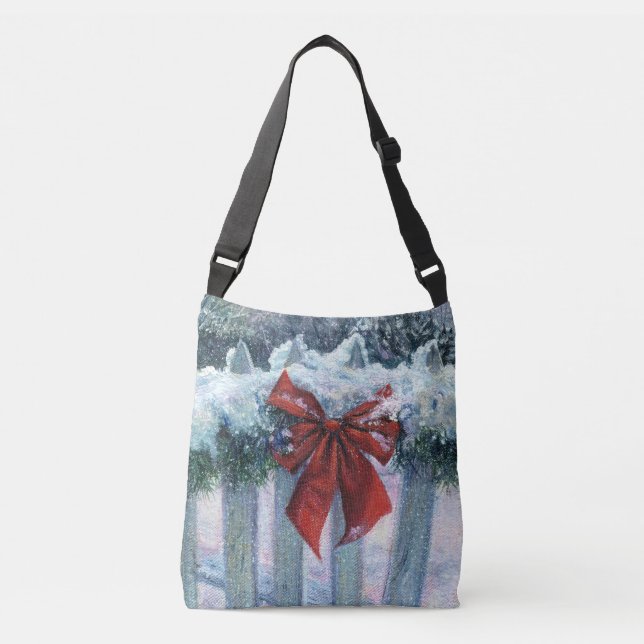 "Bow in the Snow" Tote Bag (Front)