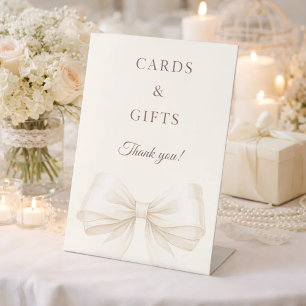 Bow ivory cards gifts sign