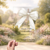 Bow ivory pearls girl elegant clear Confirmation