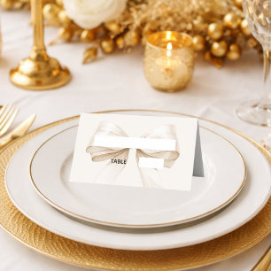 Bow Ivory Place Cards Elegant Folded