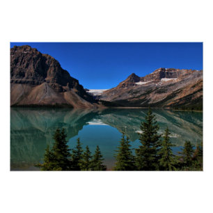 Bow Lake In Banff  National Park, Alberta Poster