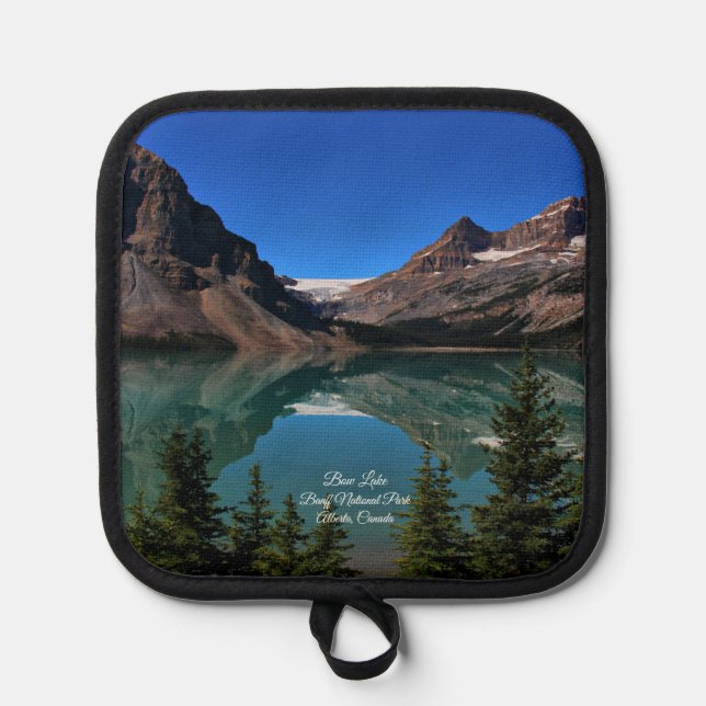  Bow Lake In Banff  National Park, Alberta Pot Holder (Front)