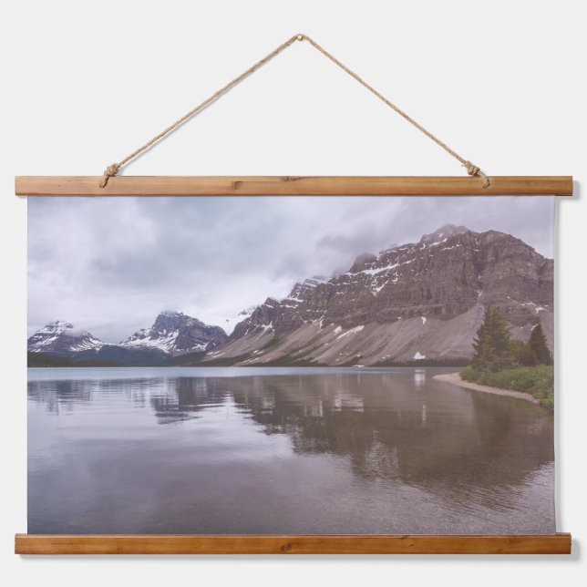 Bow Lake Mountain Landscape Hanging Tapestry (Front)