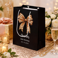 Bow leopard print black Birthday Party