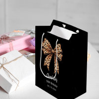 Bow leopard print black Birthday Party