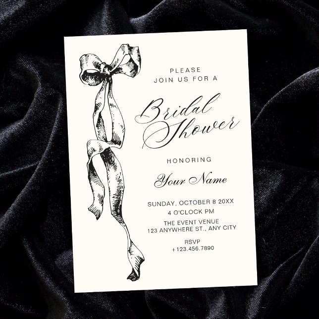 Bow minimalist  bridal shower invitation (Creator Uploaded)