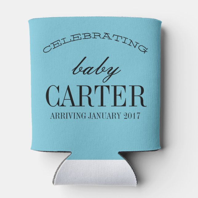 bow of beau gender reveal baby shower can cooler (Back)