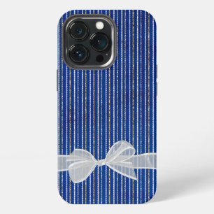 Bow On Glitter Stripes iPhone 13 Pro Case