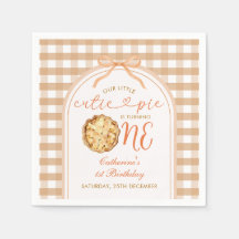 Bow Our Little Cutie Pie Fall Gingham 1st Birthday