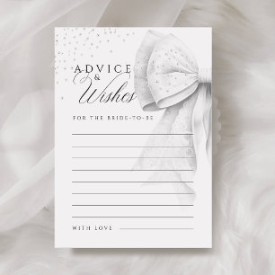 Bow Pearls Advice & Wishes Bridal Shower Card
