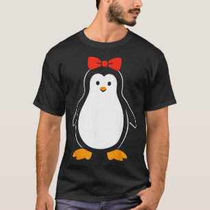 Bow Penguin Costume Girls Shirt Funny Kids