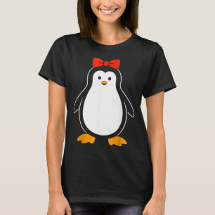 Bow Penguin Costume Girls Shirt Funny Kids
