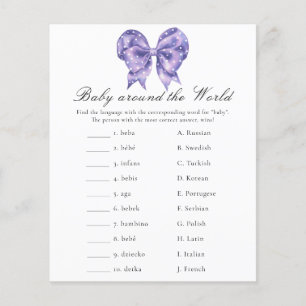 Bow polka dot baby shower - Baby around the world