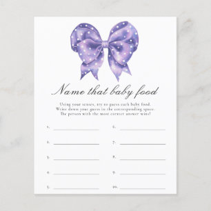 Bow Polka Dot baby shower - Name that baby food