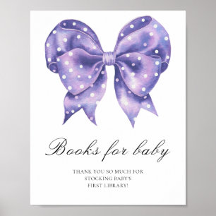 bow polka dot books for baby poster