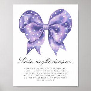 bow polka dot Late night diaper Poster