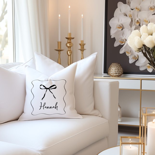Bow Ribbon Elegant Personalised  Cushion (Creator Uploaded)