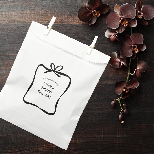 Bow Ribbon Frame Elegant Bridal Shower CUSTOM  Favour Bag (Bow Ribbon Frame Elegant Bridal Shower CUSTOM Favor Bag
)