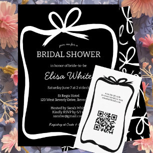 Bow Ribbon Frame Elegant Bridal Shower CUSTOM  Invitation