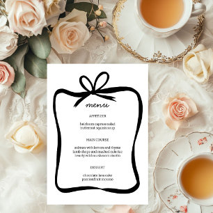 Bow Ribbon Frame Elegant Bridal Shower CUSTOM  Menu
