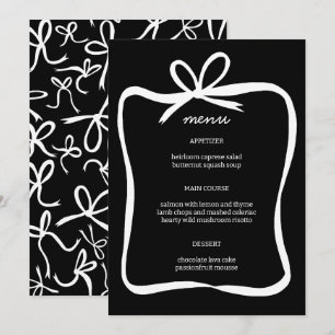 Bow Ribbon Frame Elegant Bridal Shower CUSTOM  Menu