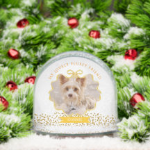 Bow Ribbon Glittering Pet Memory Photo White
