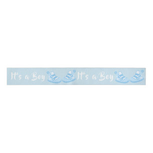 Bow Ribbon Its a Boy Baby Shoe Blue Ribbon Grosgrain Ribbon