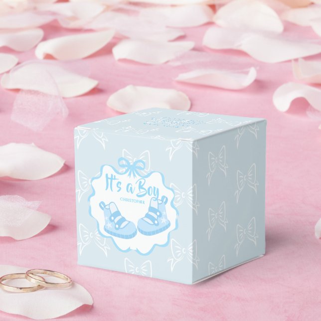 Bow Ribbon Its a Boy Favour Box (Wedding)