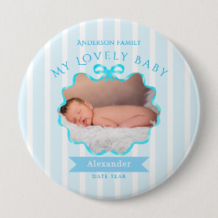 Bow Ribbon New Born Baby Boy Button