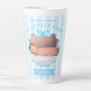 Bow Ribbon New Born Baby Boy Latte Mug