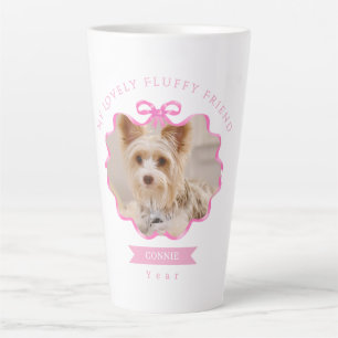 Bow Ribbon Pet Memory Photo Pink Latte Mug