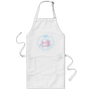 Bow Ribbon Sewing Blue White Long Apron