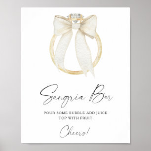 Bow & Ring Bridal shower sangria bar Poster